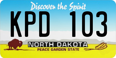 ND license plate KPD103