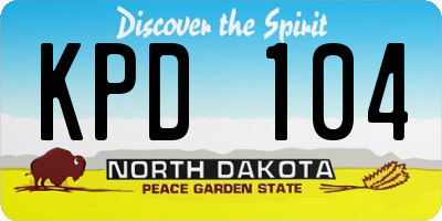 ND license plate KPD104