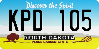 ND license plate KPD105