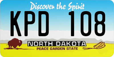 ND license plate KPD108