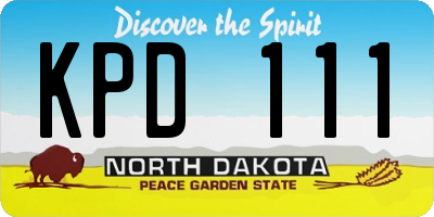 ND license plate KPD111