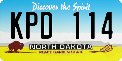 ND license plate KPD114