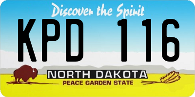 ND license plate KPD116