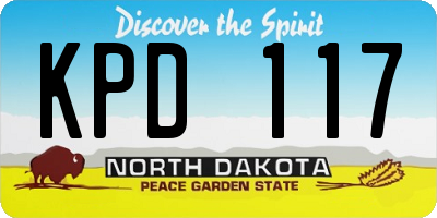 ND license plate KPD117