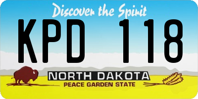 ND license plate KPD118