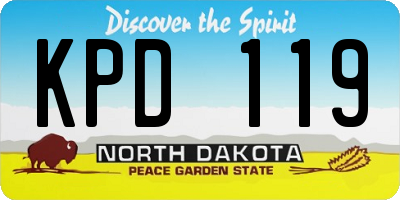 ND license plate KPD119