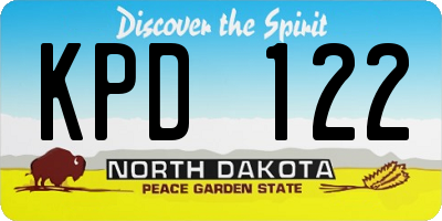 ND license plate KPD122