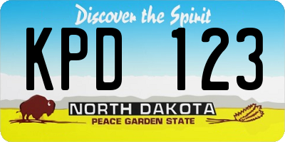 ND license plate KPD123