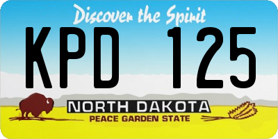 ND license plate KPD125