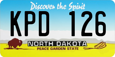 ND license plate KPD126