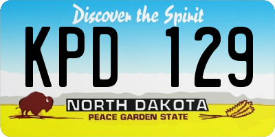 ND license plate KPD129