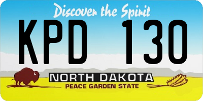 ND license plate KPD130