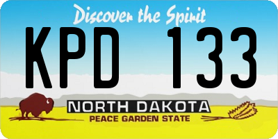 ND license plate KPD133