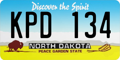 ND license plate KPD134