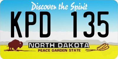 ND license plate KPD135