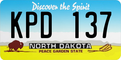 ND license plate KPD137