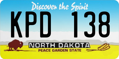ND license plate KPD138
