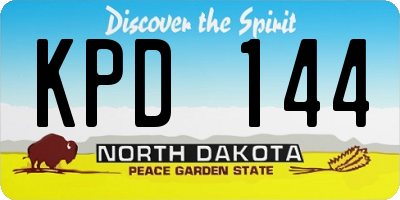ND license plate KPD144