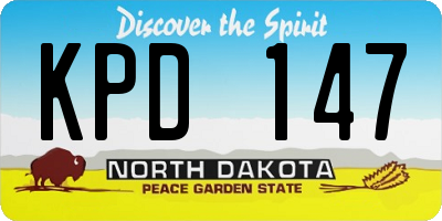 ND license plate KPD147