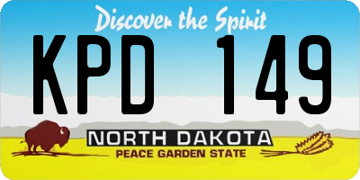 ND license plate KPD149
