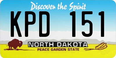 ND license plate KPD151
