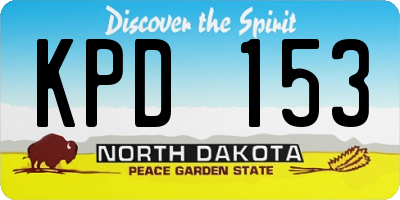 ND license plate KPD153