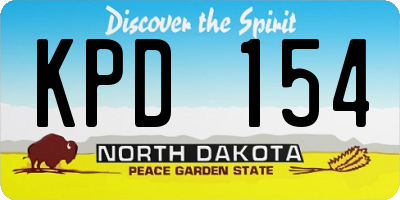 ND license plate KPD154
