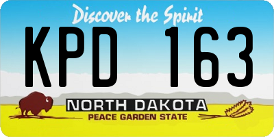 ND license plate KPD163