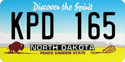 ND license plate KPD165