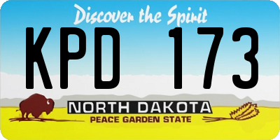ND license plate KPD173