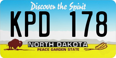 ND license plate KPD178