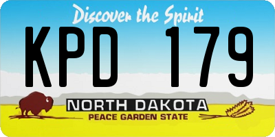 ND license plate KPD179