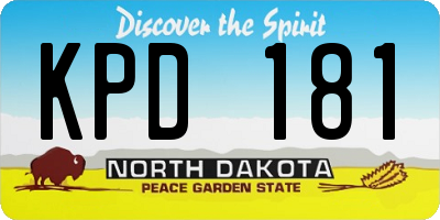 ND license plate KPD181