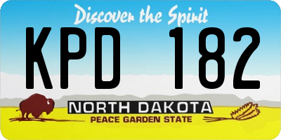 ND license plate KPD182