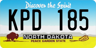 ND license plate KPD185