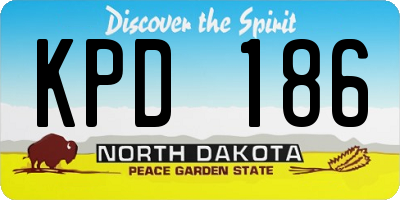 ND license plate KPD186