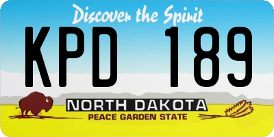 ND license plate KPD189