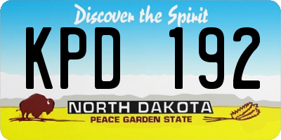 ND license plate KPD192