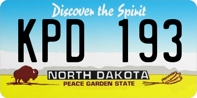 ND license plate KPD193
