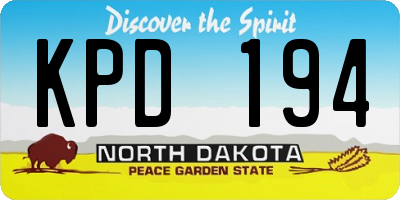 ND license plate KPD194