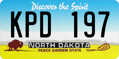 ND license plate KPD197