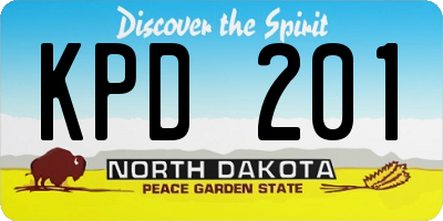 ND license plate KPD201
