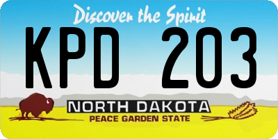 ND license plate KPD203