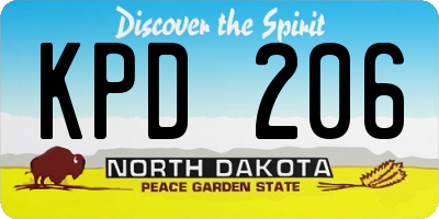ND license plate KPD206