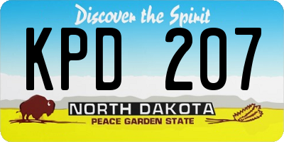 ND license plate KPD207