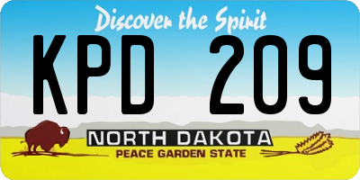 ND license plate KPD209