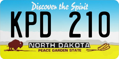 ND license plate KPD210