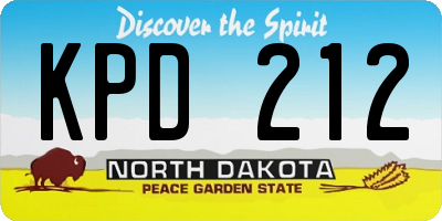 ND license plate KPD212