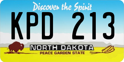 ND license plate KPD213