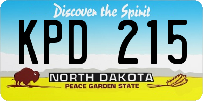 ND license plate KPD215